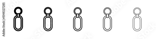Key Chain Icon black and white vector sign