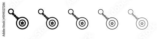 Key Chain Icon black and white vector sign