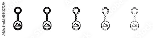 Key Chain Icon black and white vector sign