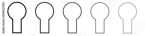 key hole icon black and white vector sign