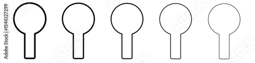 key hole icon black and white vector sign