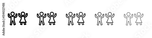 Kids or children icon black and white vector sign