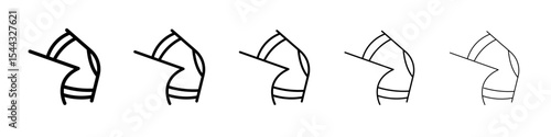 Knee Orthopedic Brace icon black and white vector sign