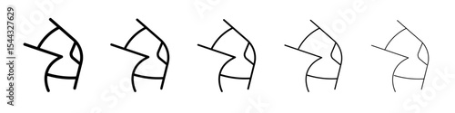 Knee Orthopedic Brace icon black and white vector sign