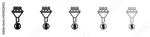 Lead conversion icon black and white vector sign