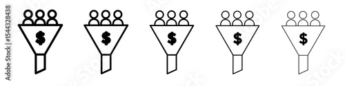 lead conversion icon black and white vector sign
