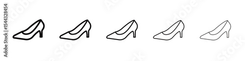 leather shoes heel icon black and white vector sign