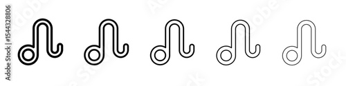 Leo zodiac sign icon black and white vector sign