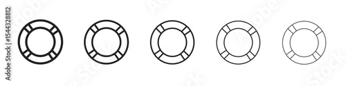 Life buoy icon black and white vector sign