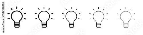 Lightbulb icon black and white vector sign