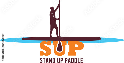 Great simple design of standup paddle board logo for any media	