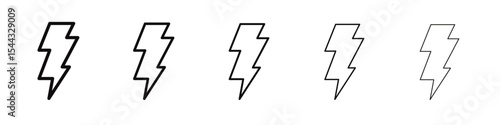 Lightning power charge icon black and white vector sign