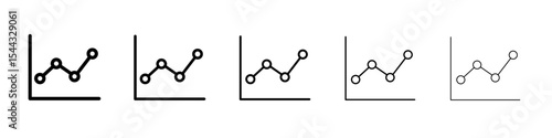 Line Chart Icon black and white vector sign