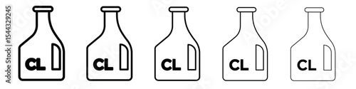 liquid Chlorine chemical icon black and white vector sign