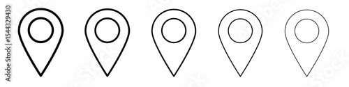 Located icon black and white vector sign