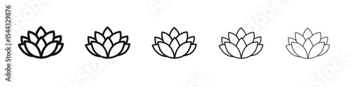 Lotus Icon black and white vector sign