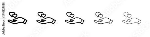 love icon black and white vector sign
