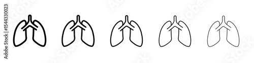 Lungs Icon black and white vector sign