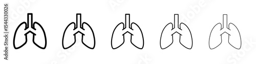 Lungs Icon black and white vector sign