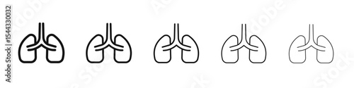 Lungs Icon black and white vector sign