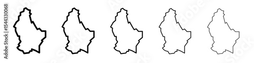 Luxembourg country map icon black and white vector sign