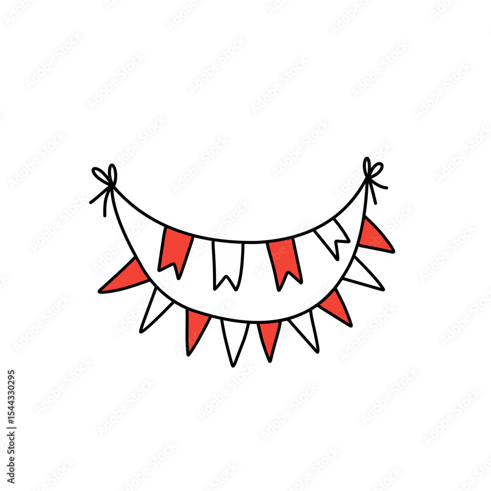 Obraz premium red and white flag decoration