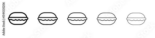 macarons icon black and white vector sign