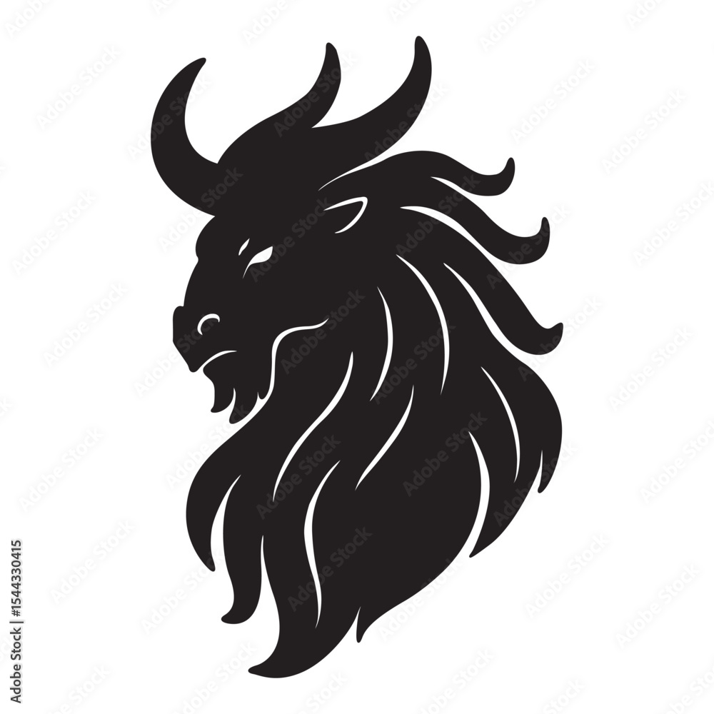 Obraz premium Silhouette black Hectocorn Horse head