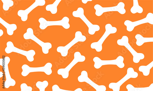 Doodle dog food bone seamless pattern background. Beautiful vector background for decoration halloween designs.