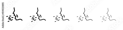 man coughs icon black and white vector sign
