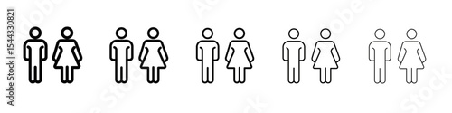 man and woman toilet sign icon black and white vector sign