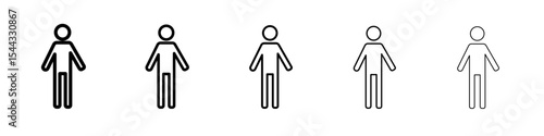 Man icon black and white vector sign