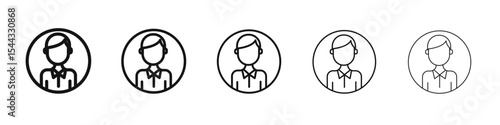 Man icon black and white vector sign