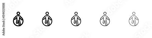 Man jumping with skipping rope icon black and white vector sign