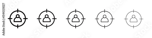 man with target icon black and white vector sign