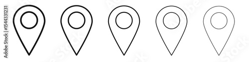 Map Marker icon black and white vector sign