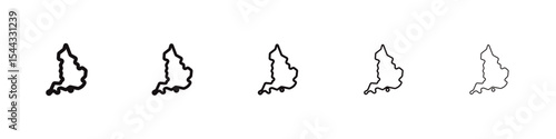 Map of england icon black and white vector sign
