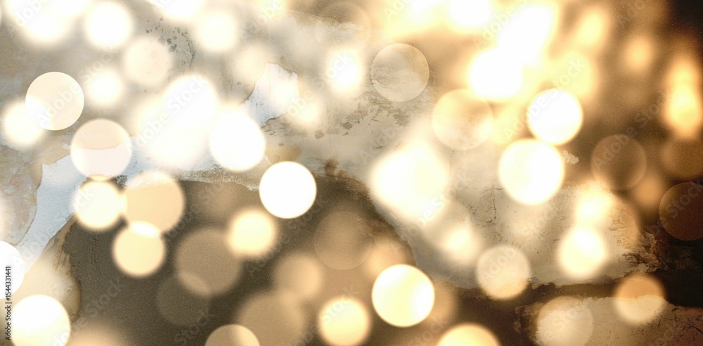 Obraz premium Abstract bokeh lights are being shown in flat style on textured backdrop, with warm golden circles