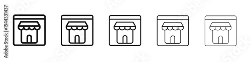 Marketplace icon black and white vector sign