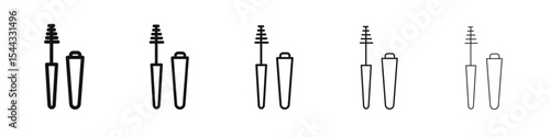 Mascara brush icon black and white vector sign