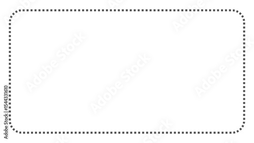 Simple dotted grey line rectangle with blank space isolated on transparent background. Simple and minimalist frame clipart.