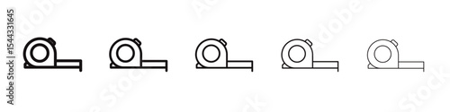 measure tape icon black and white vector sign