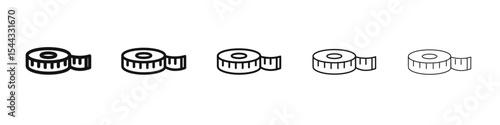 measure tape icon black and white vector sign