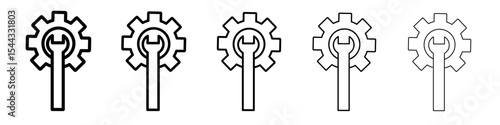 mechanic settings icon black and white vector sign