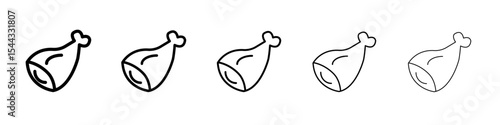 meat icon black and white vector sign