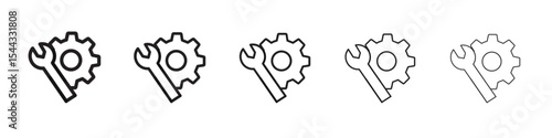 mechanic settings icon black and white vector sign