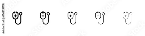 Medical check-up icon black and white vector sign