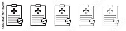 Medical report icon black and white vector sign