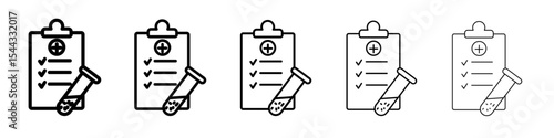 Medical test icon black and white vector sign