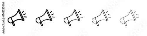Megaphone icon black and white vector sign